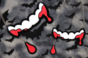Bloody Fangs Acrylic Necklace