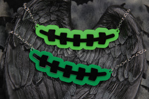 Frankenstein's Stitches Acrylic Necklace