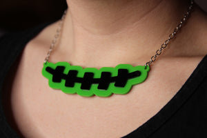 Frankenstein's Stitches Acrylic Necklace
