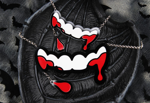 Bloody Fangs Acrylic Necklace