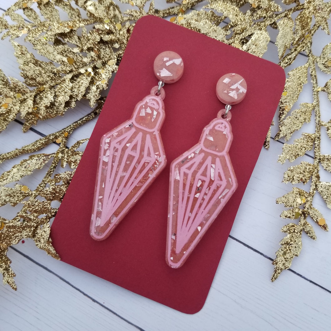 Rose Gold Pointed Ornament Earrings