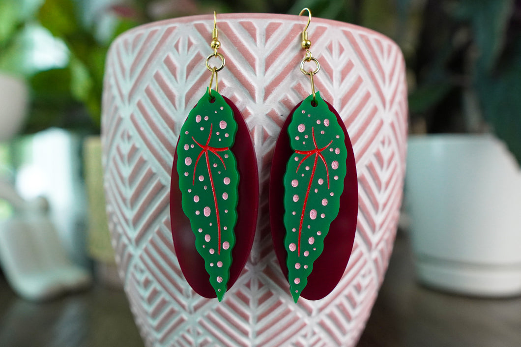 Begonia Acrylic Earrings