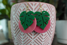 Load image into Gallery viewer, Monstera Acrylic Earrings